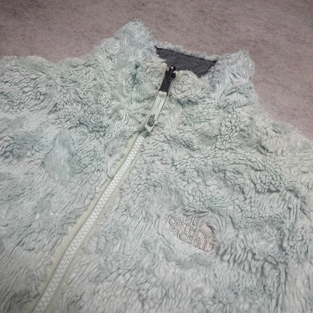 The North Face Reversible Mossbud Swirl Girls XL 18 Grey Mint Puffer Jacket
